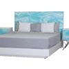 Custom Bed Art Marmo Acqua Perla White - Glassisimo